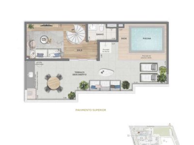 Cobertura duplex 3 quartos · 131,72 m² · Ed. Maldivas · pavimento superior